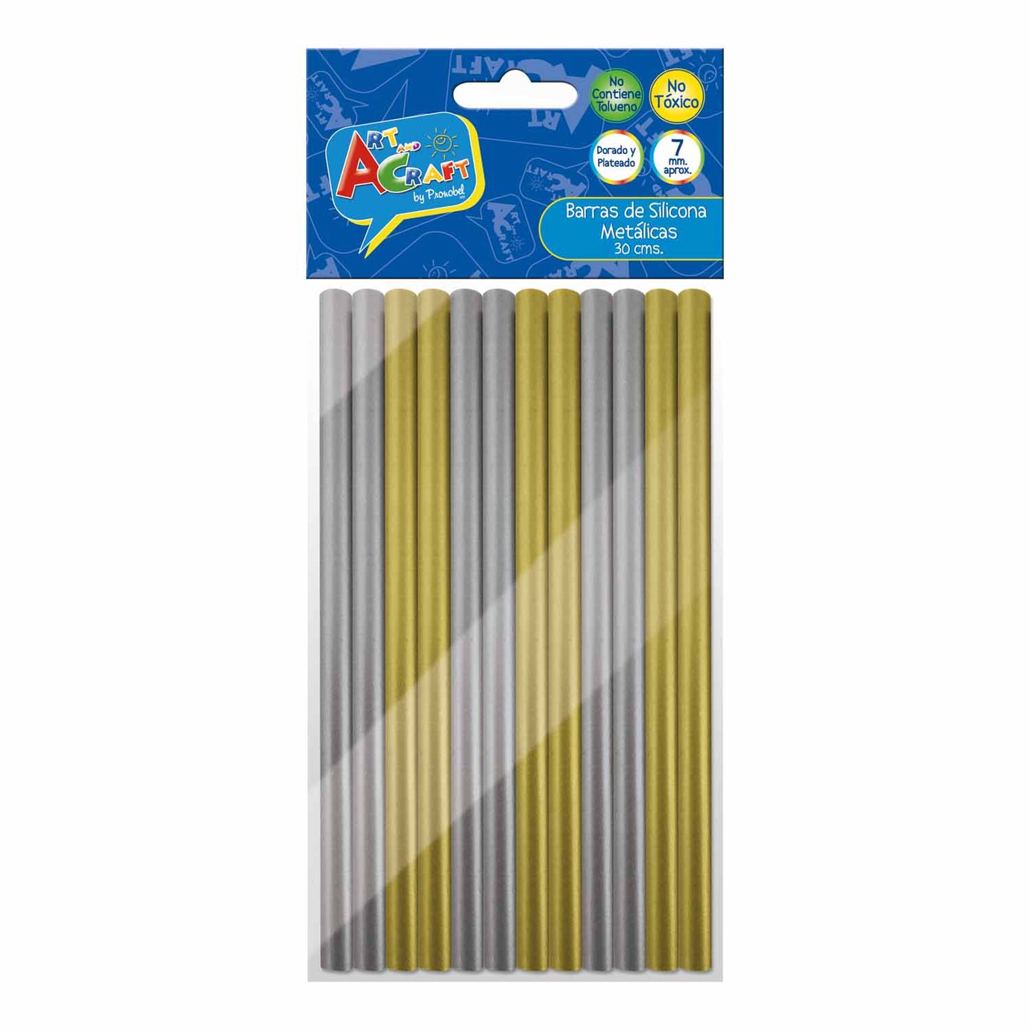 Adhesivo En Barra Silicona 12 unidades Dorado/Plateado | Art & Craft