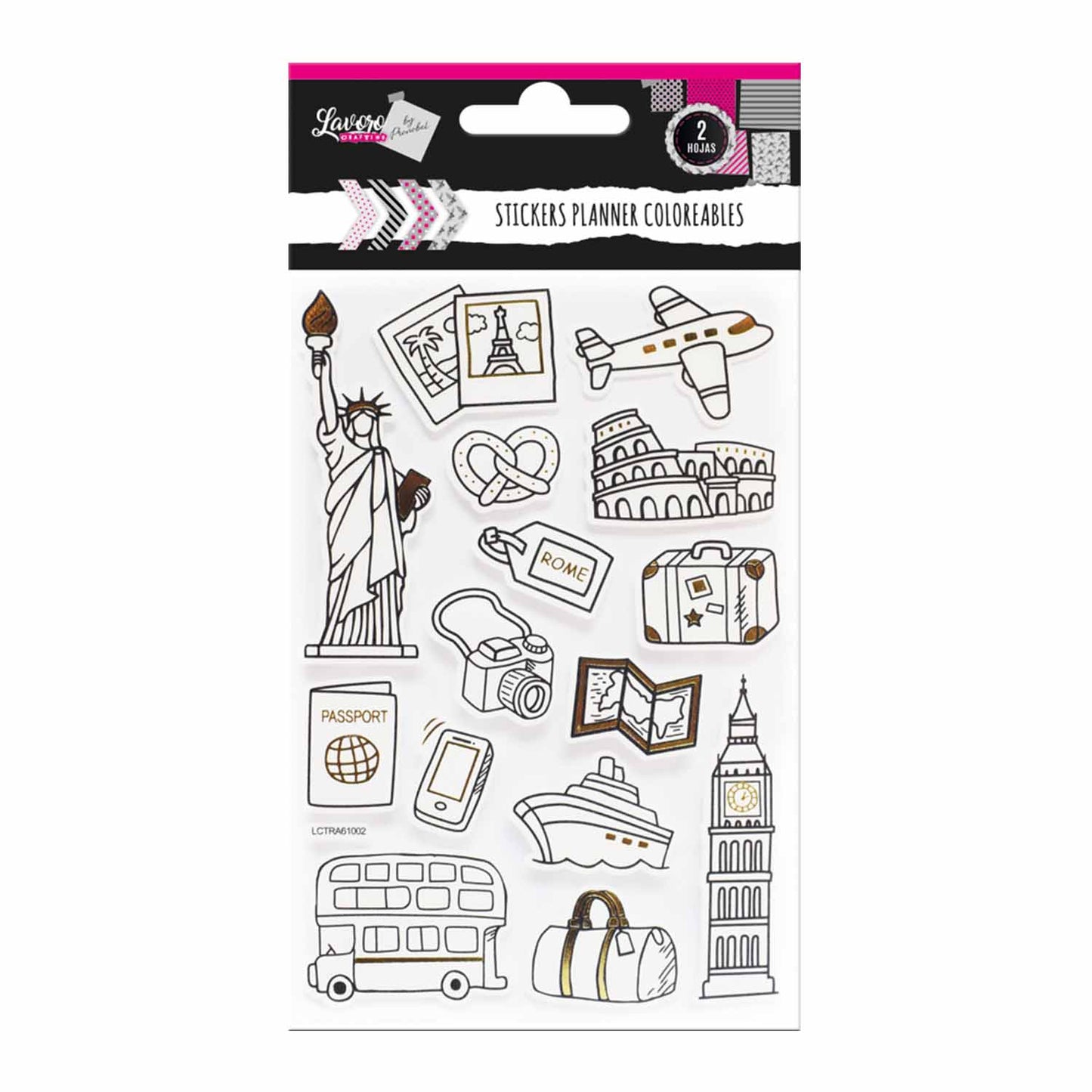 Stickers Scrapbook Coloreables 30 Piezas Aprox 2 Surtidos | Lavoro