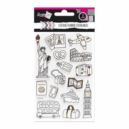 Stickers Scrapbook Coloreables 30 Piezas Aprox 2 Surtidos | Lavoro