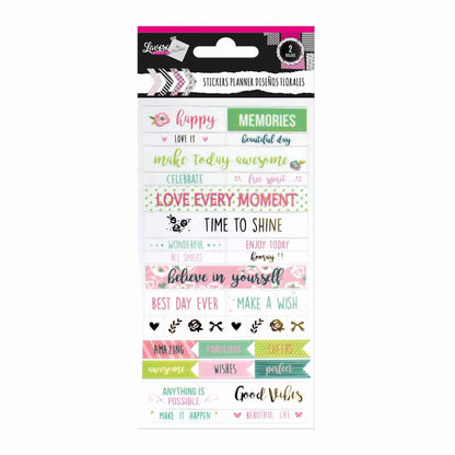 Stickers Planner 2 Hojas Flores Diseños Surtidos | Lavoro