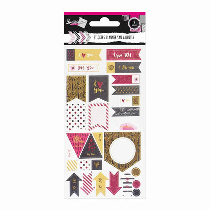 Stickers Planner 2 Hojas Romántico Diseños Surtidos | Lavoro