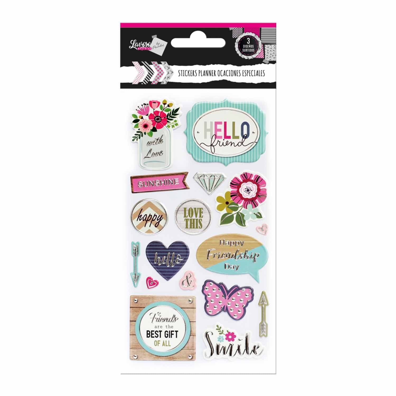 Stickers Scrapbook Ocasiones Especiales 3 Surt 15 Piezas Aprox | Lavoro