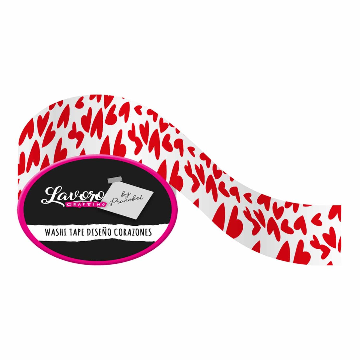 Cinta Washi Tape 1,5 cmx10Mt Diseño Corazón 1Un | Lavoro