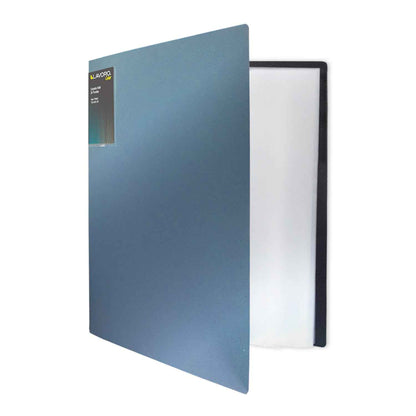 Carpeta Con Fundas Oficio 20 Fundas Vinil Azul Metal | Lavoro