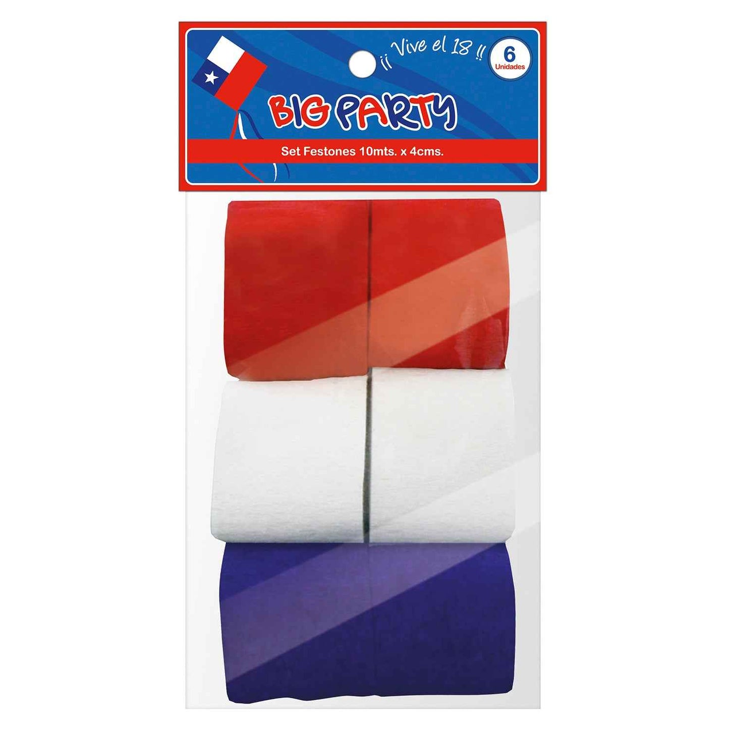 6 Feston Tricolor 10mx4 cm | Big Party