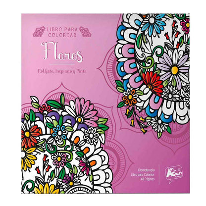 Libro Para Colorear Flores 48 Páginas | Art & Craft