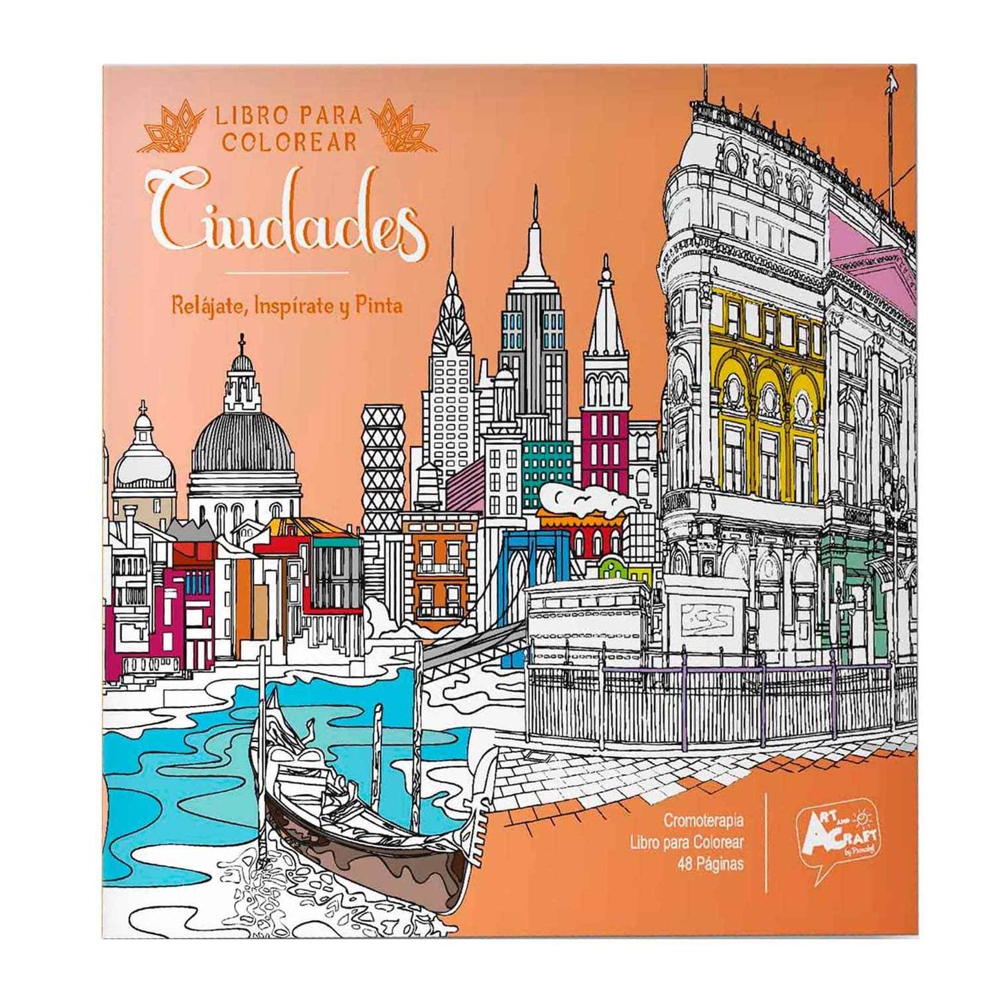 Libro Para Colorear Ciudades 48 Páginas | Art & Craft