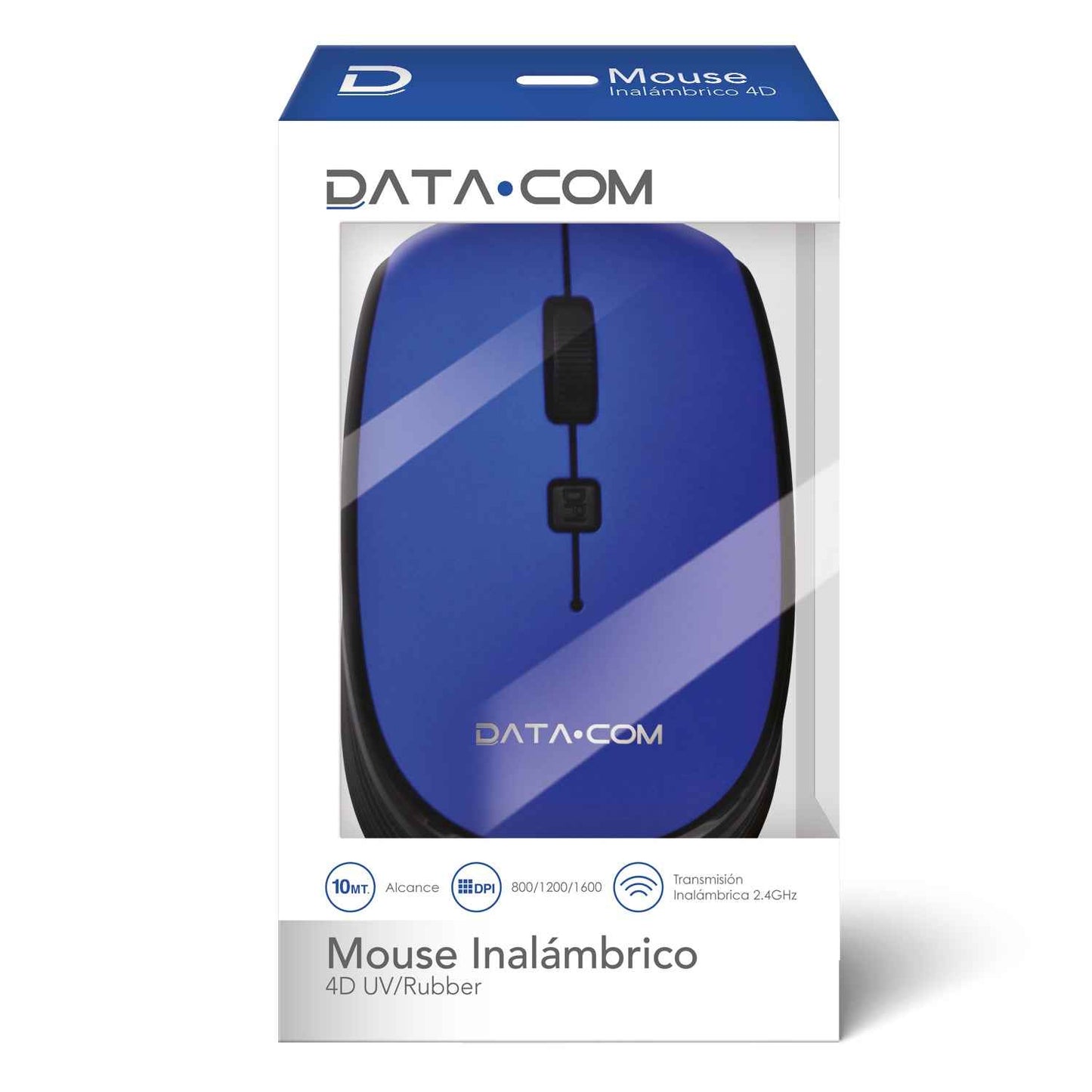Mouse Inalámbrico 4d Uv/Rubber Azul | Datacom