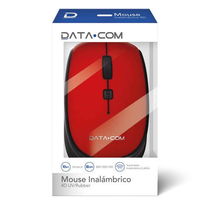 Mouse Inalámbrico 4d Uv/Rubber Rojo | Datacom