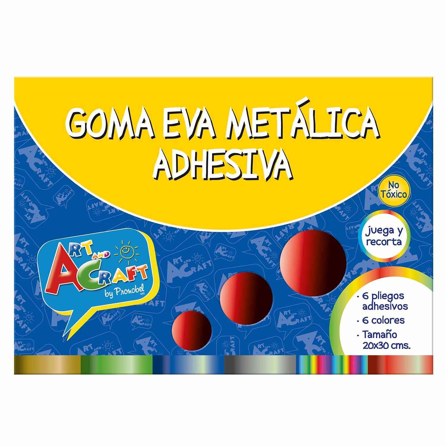Carpeta Con Papel Goma Eva Metal Adhesiva 6 Col 6 Piezas 20 x 30 cm | Art & Craft