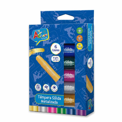 Tempera Solida Metálica 10 Grs 6 Colores | Art & Craft