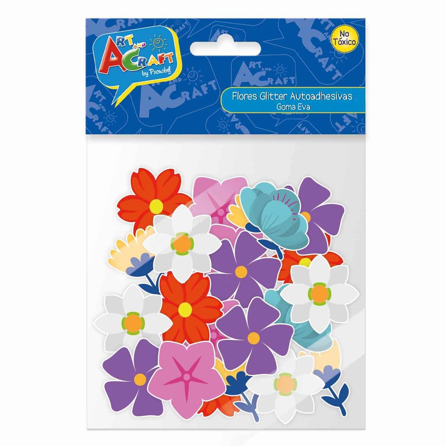 Figura Flores Goma Eva Glitter 25 Piezas | Art & Craft