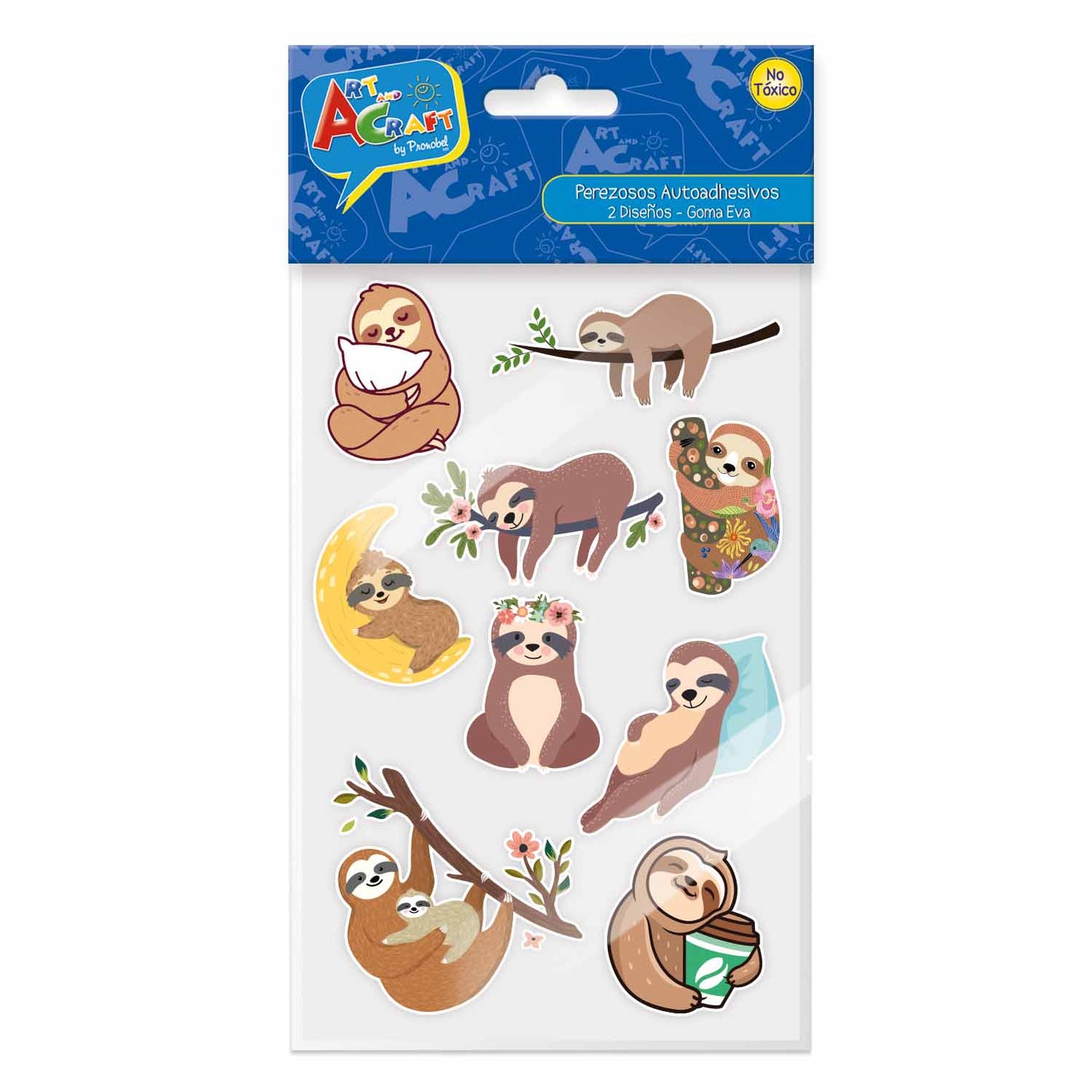 Figura Perezoso Goma Eva 12 Piezas 2 Sur| Art & Craft