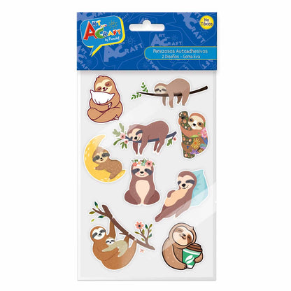 Figura Perezoso Goma Eva 12 Piezas 2 Sur| Art & Craft