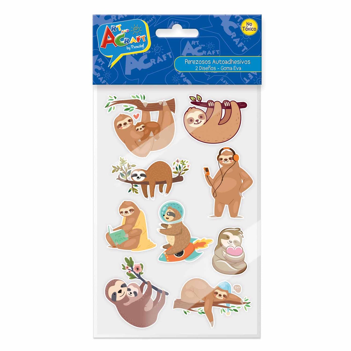 Figura Perezoso Goma Eva 12 Piezas 2 Sur| Art & Craft