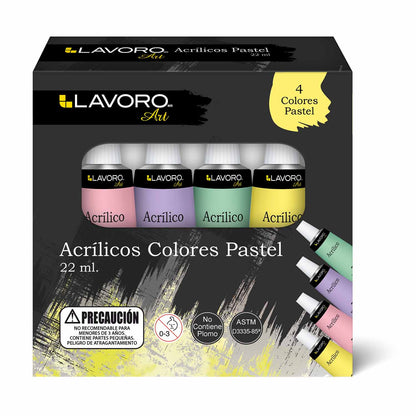 Pintura Acrílica Col Pastel 4 Col 22Ml | Lavoro
