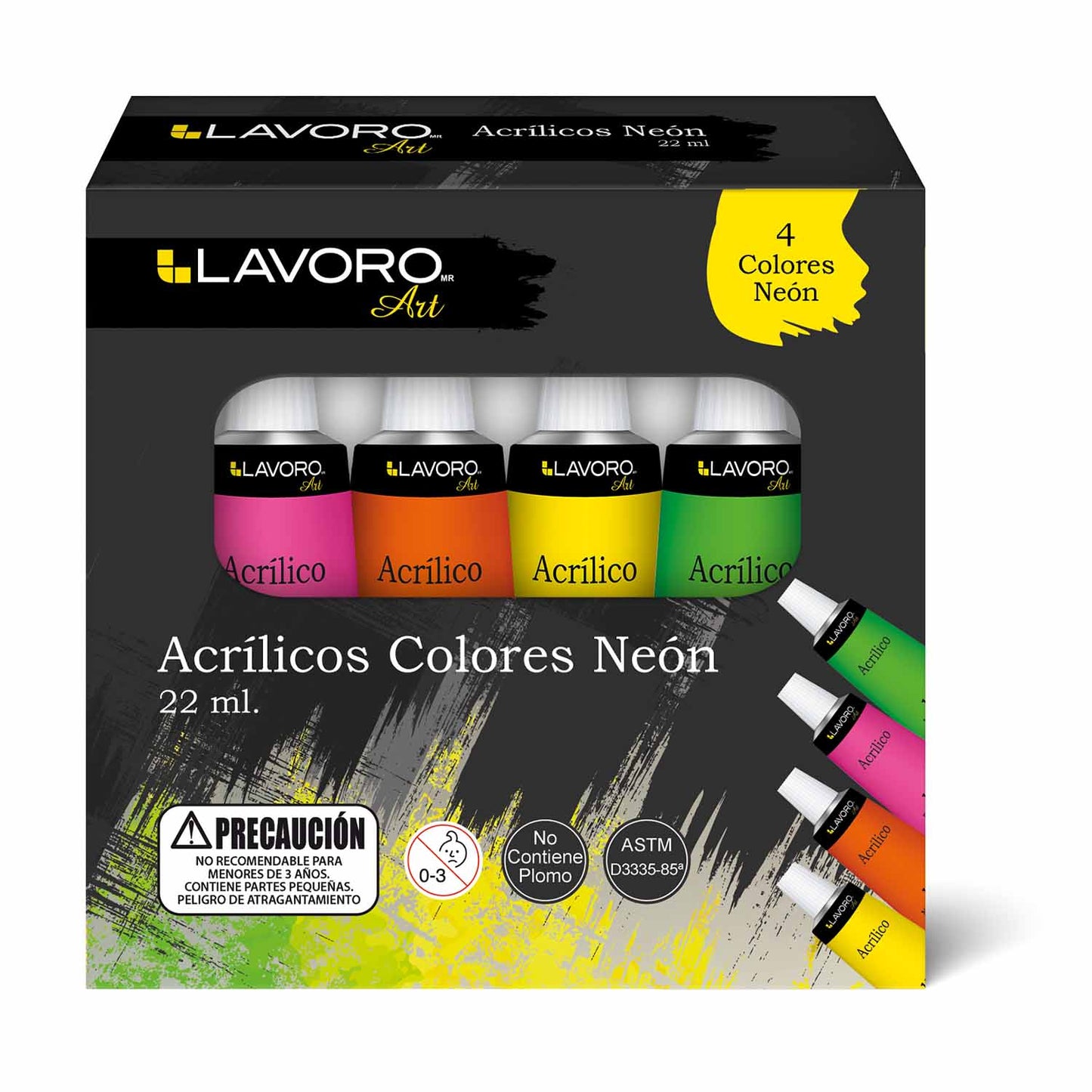 Pintura Acrílica Col Neón 4 Col 22Ml | Lavoro