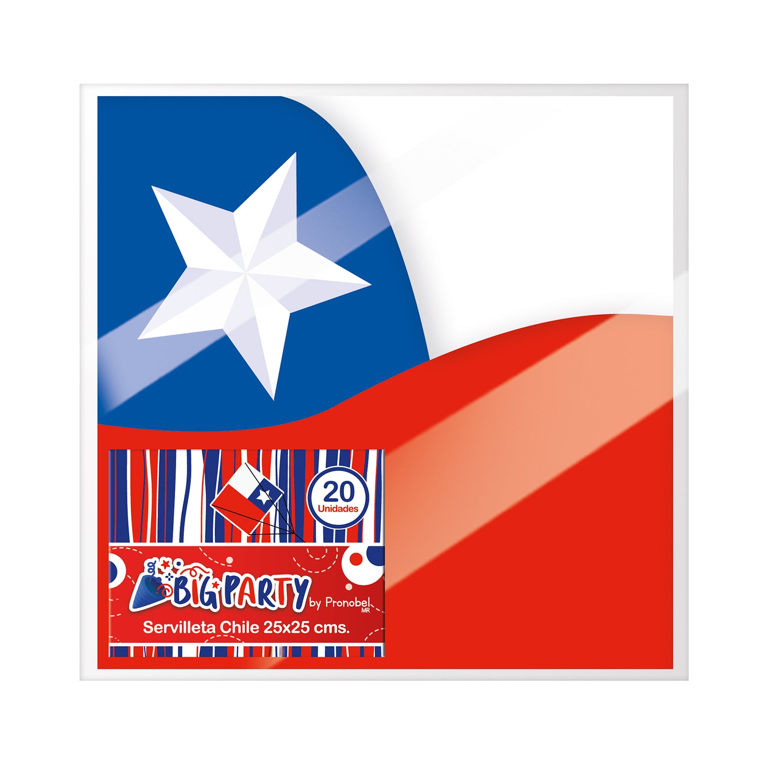 Servilleta Diseños Fiestas Patrias 25x25 cm 20 un | Big Party