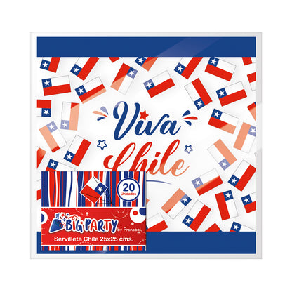 Servilleta Diseños Fiestas Patrias 25x25 cm 20 un | Big Party