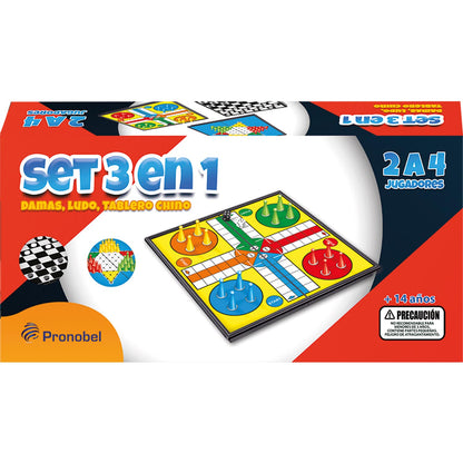3 En 1 Magnético (Dama; Tablero Chino; Ludo) | Nobel Toys