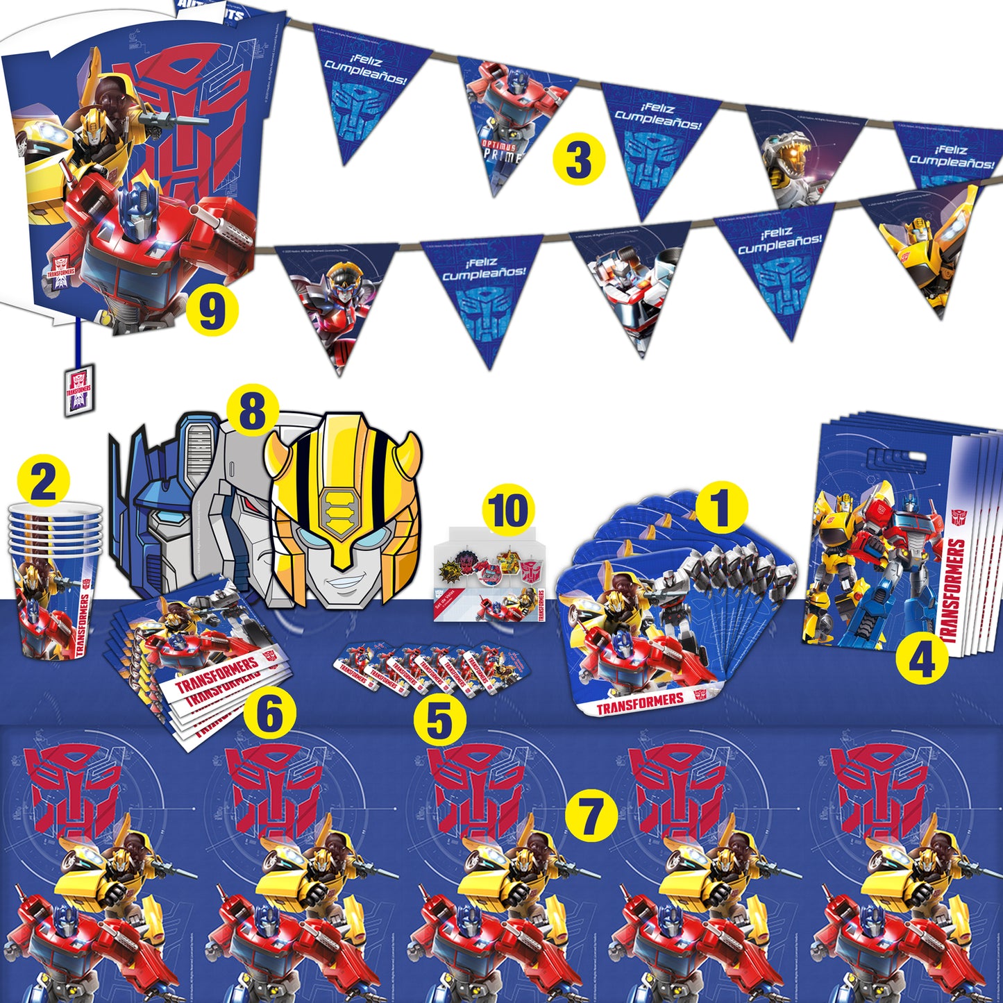 Set Cumpleaños para 6 personas | Transformers