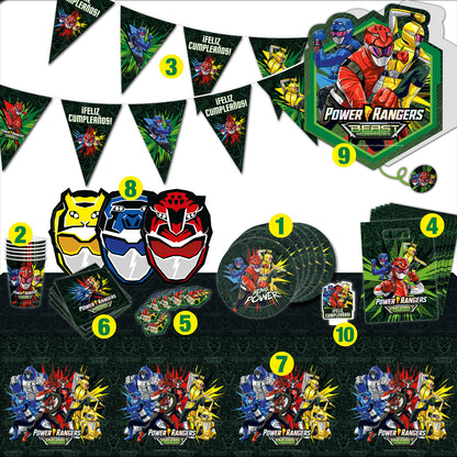 Set Cumpleaños para 6 personas | Power Rangers