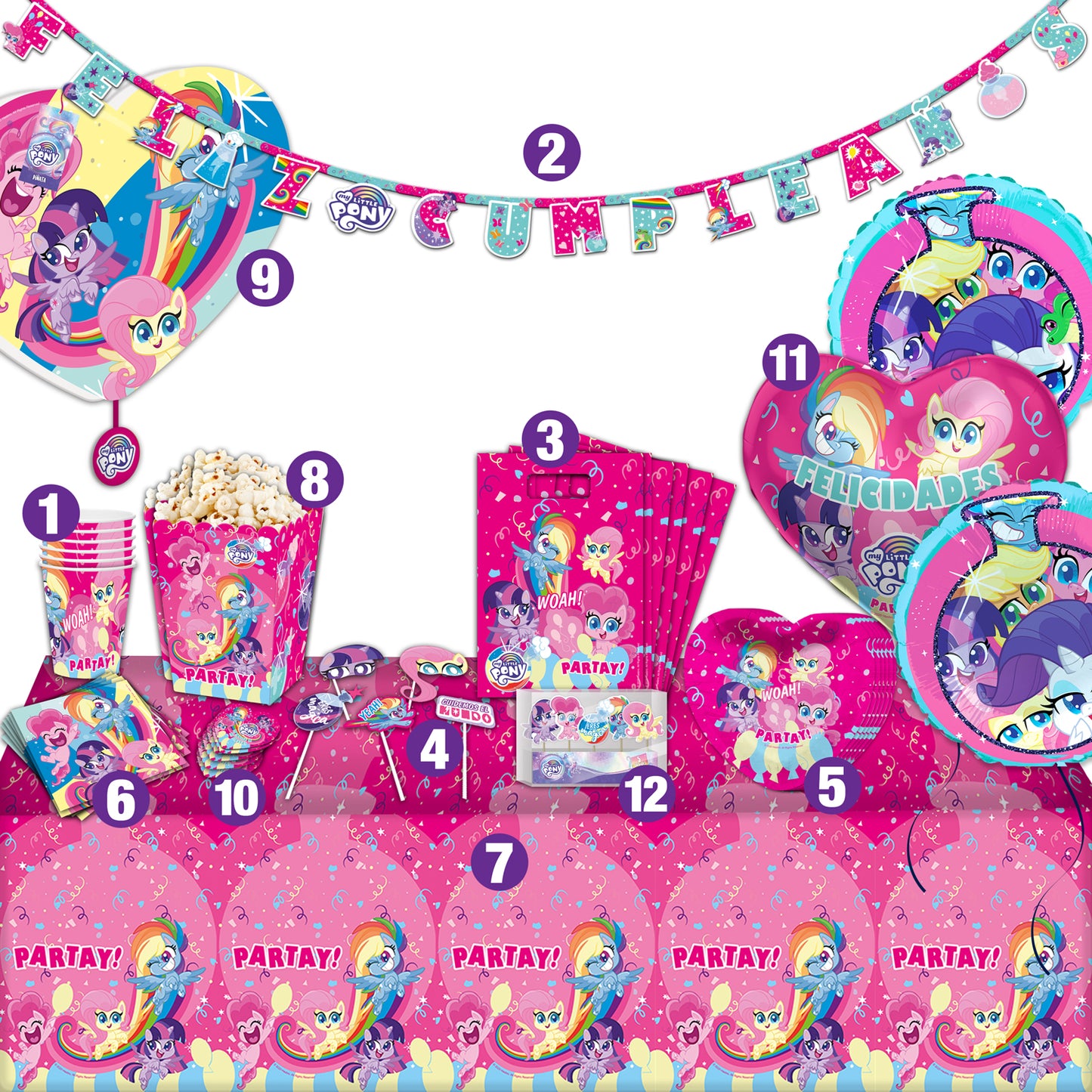 Set Cumpleaños para 6 personas | My Little Pony