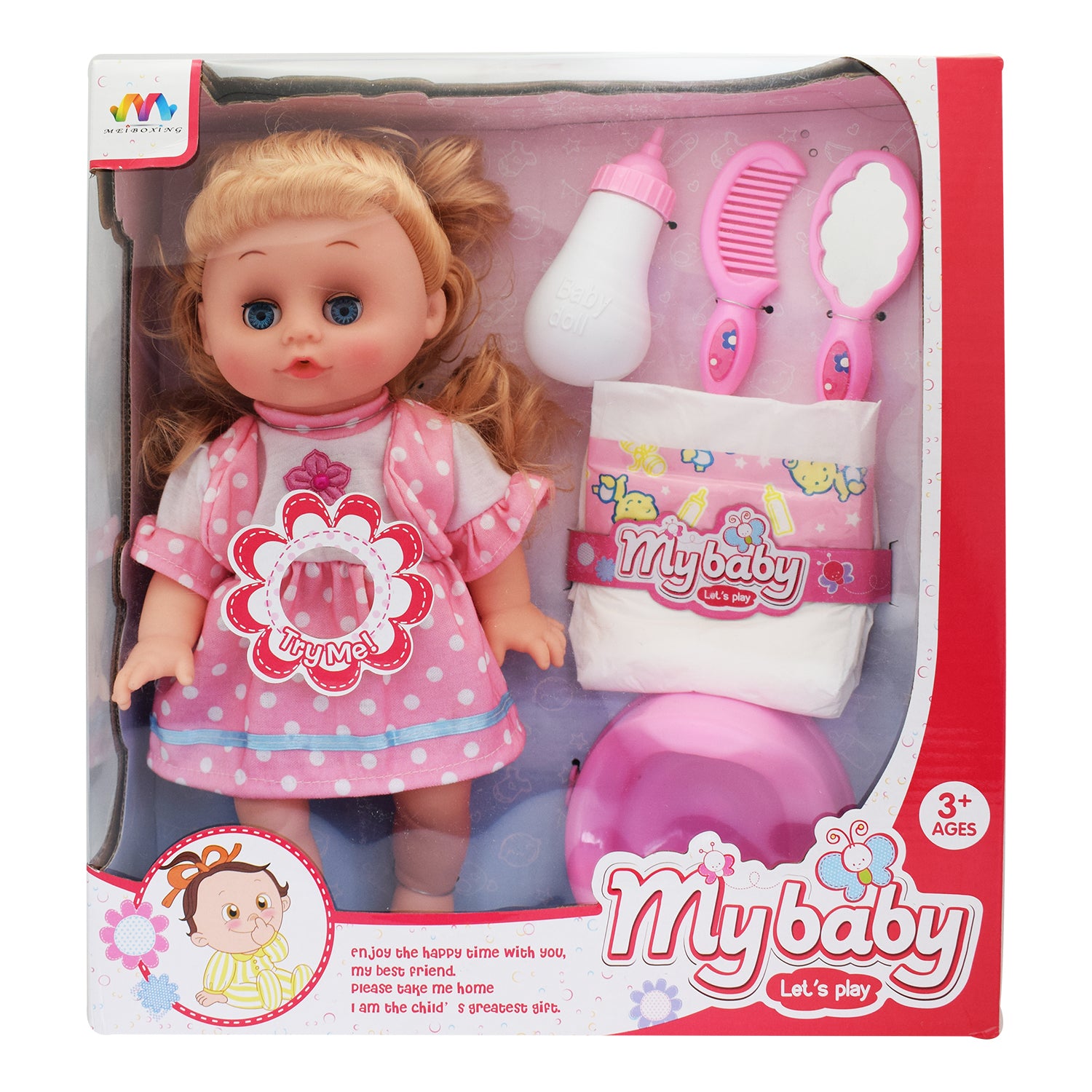 Muñeca Con Accesorios 6 Piezas 35x32 cm | Nobel Toys