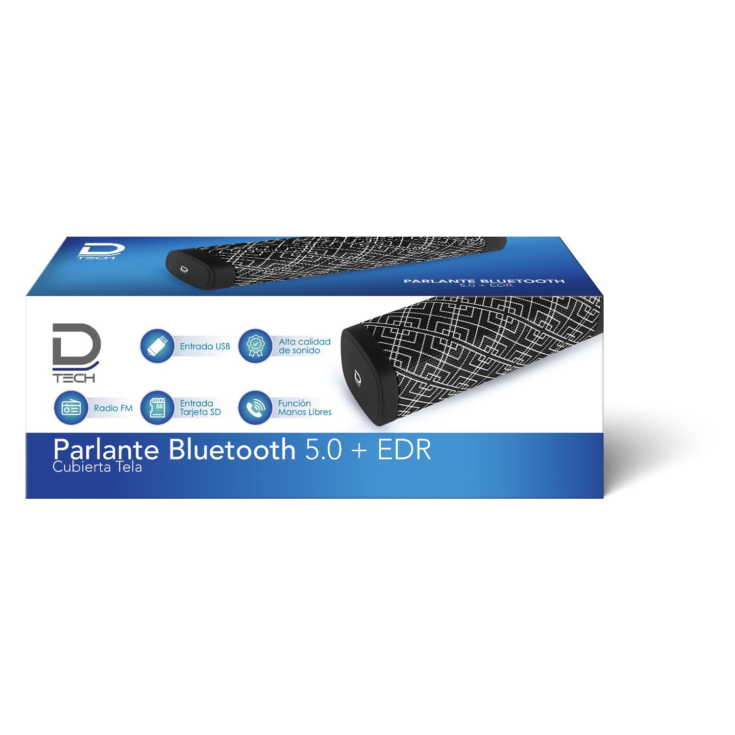 Parlante Bluetooth 5.0 + EDR Cubierta Tela Negro | Datacom