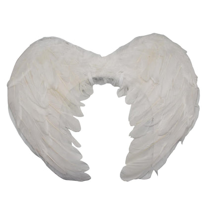Alas Angel Pluma Blanco 44x35 cm Halloween | Big Party