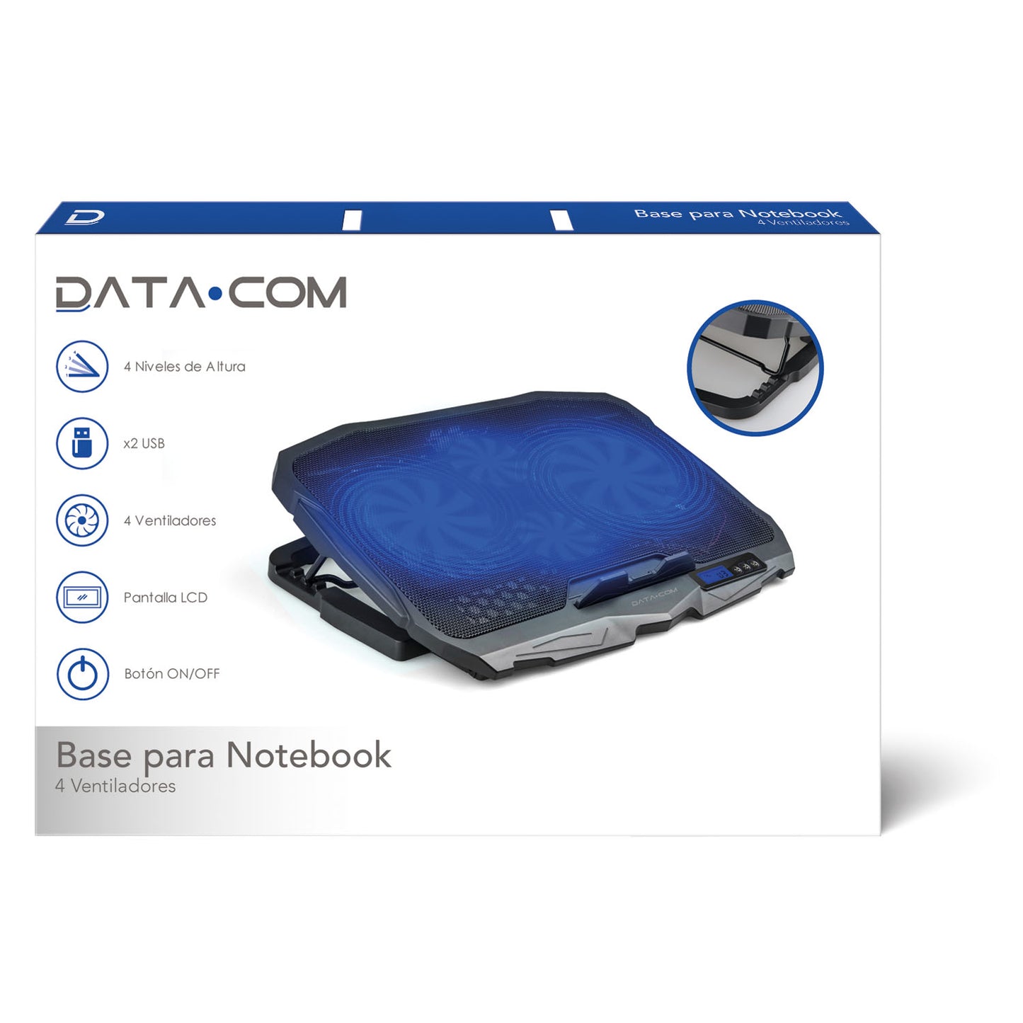 Base Notebook LCD 4 Ventiladores | Datacom