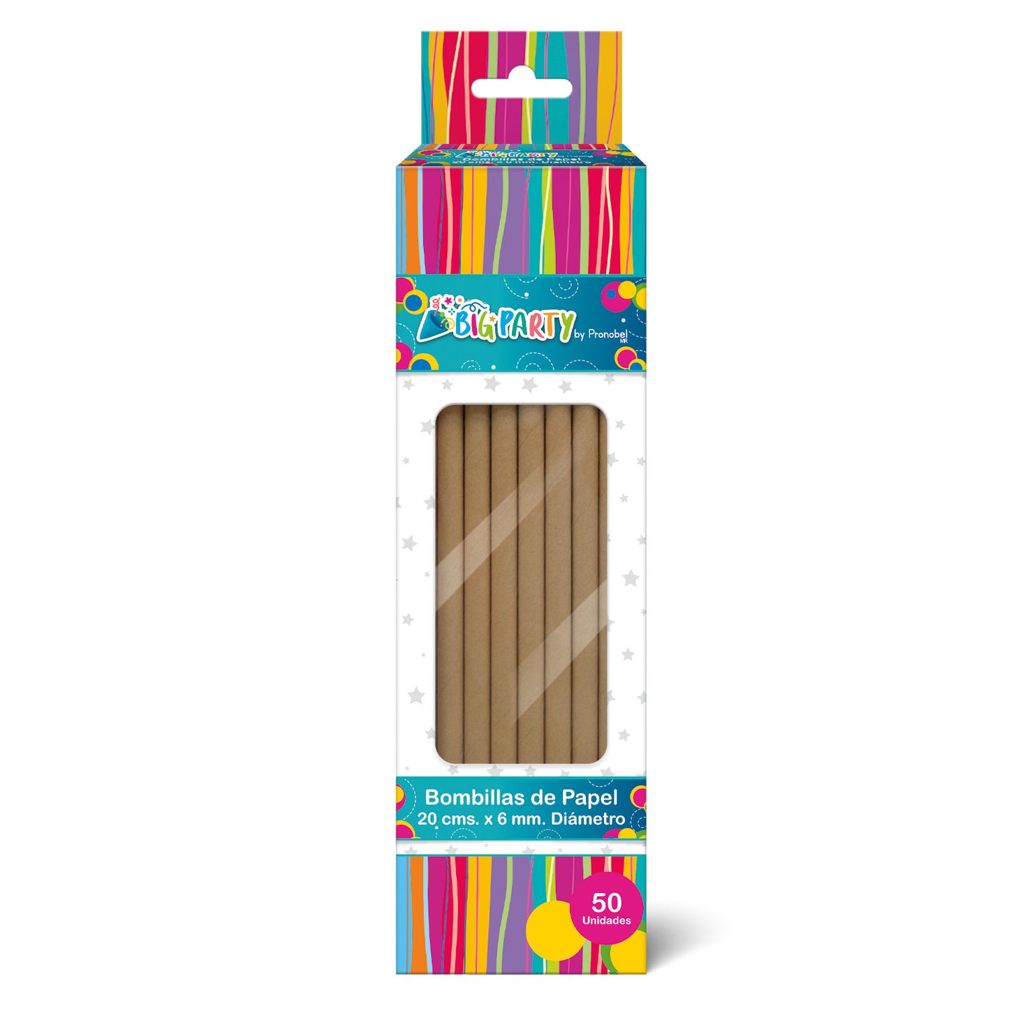 Bombilla Papel Kraft 50 unidades | Big Party