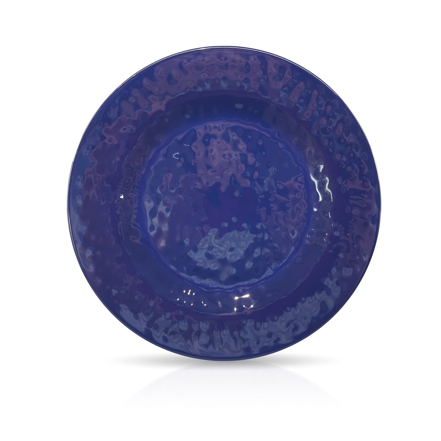 Plato De Fondo Azul 27 Cm Martillado 260 G | Dhogar