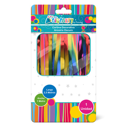 Cortina Arcoíris Oscuro 2,5 metros | Big Party