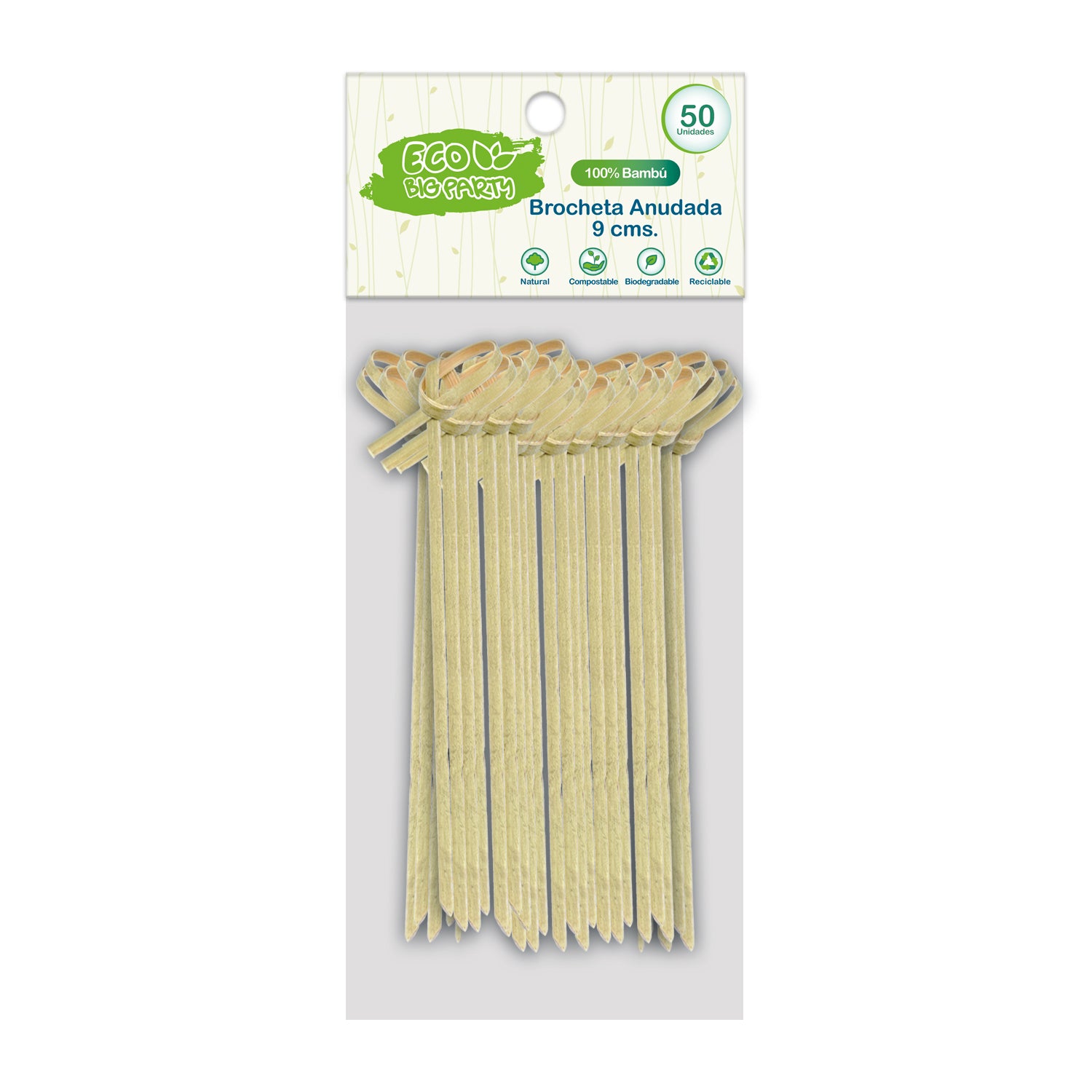 Brocheta Anudada 9 cm 50 Un | Big Party Eco