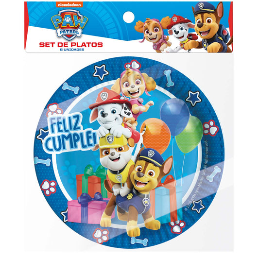 Set 6 Platos 18 cm | Paw Patrol