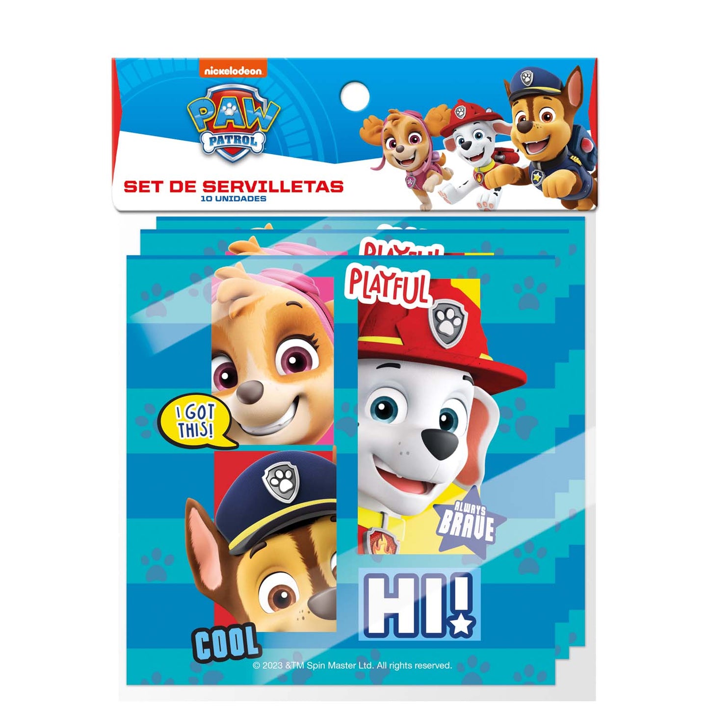 Set 10 Servilletas 33x33 cm | Paw Patrol