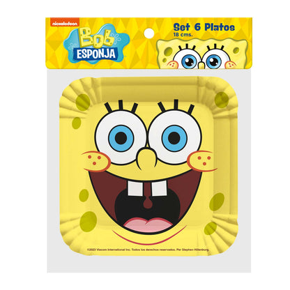 Set 6 Platos 18 cm | Bob Esponja