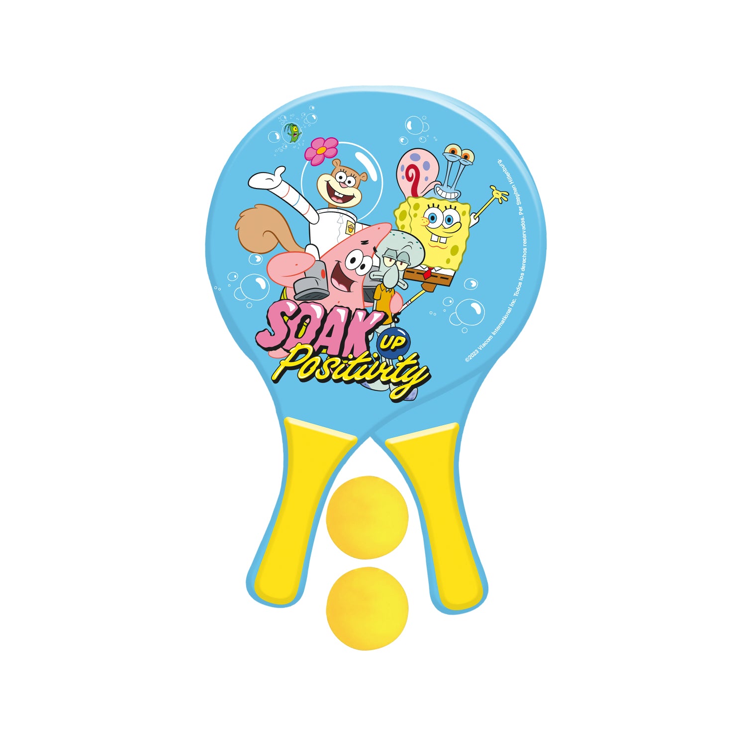 Paletas De Playa con Bolso 1 Pelota Bob Esponja