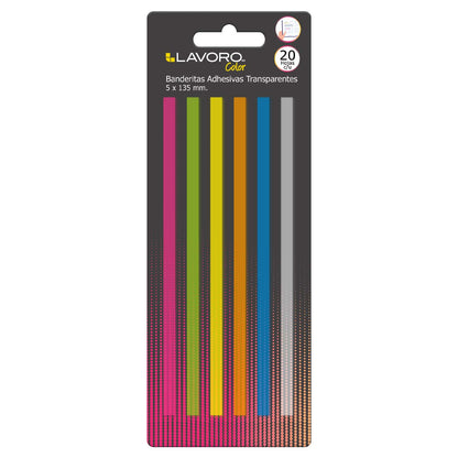 Banderitas Adhesivas Transparente 6 Colores | Lavoro