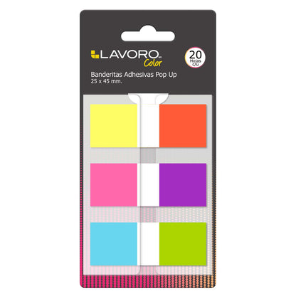 Banderitas Pop Up 6 Colores 25x45 mm | Lavoro