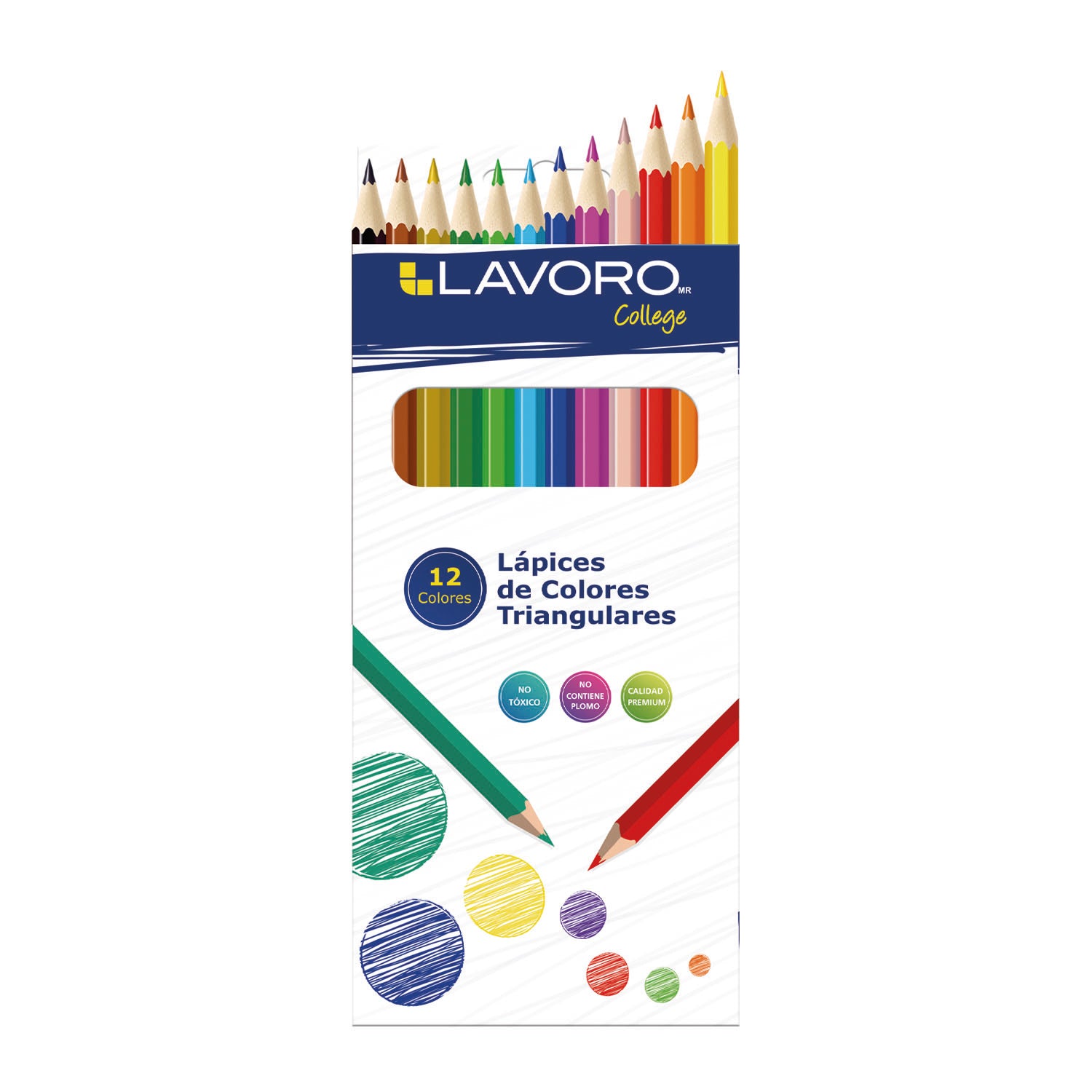 Lápices De Colores 12 Unidades Largo Triangular | Lavoro