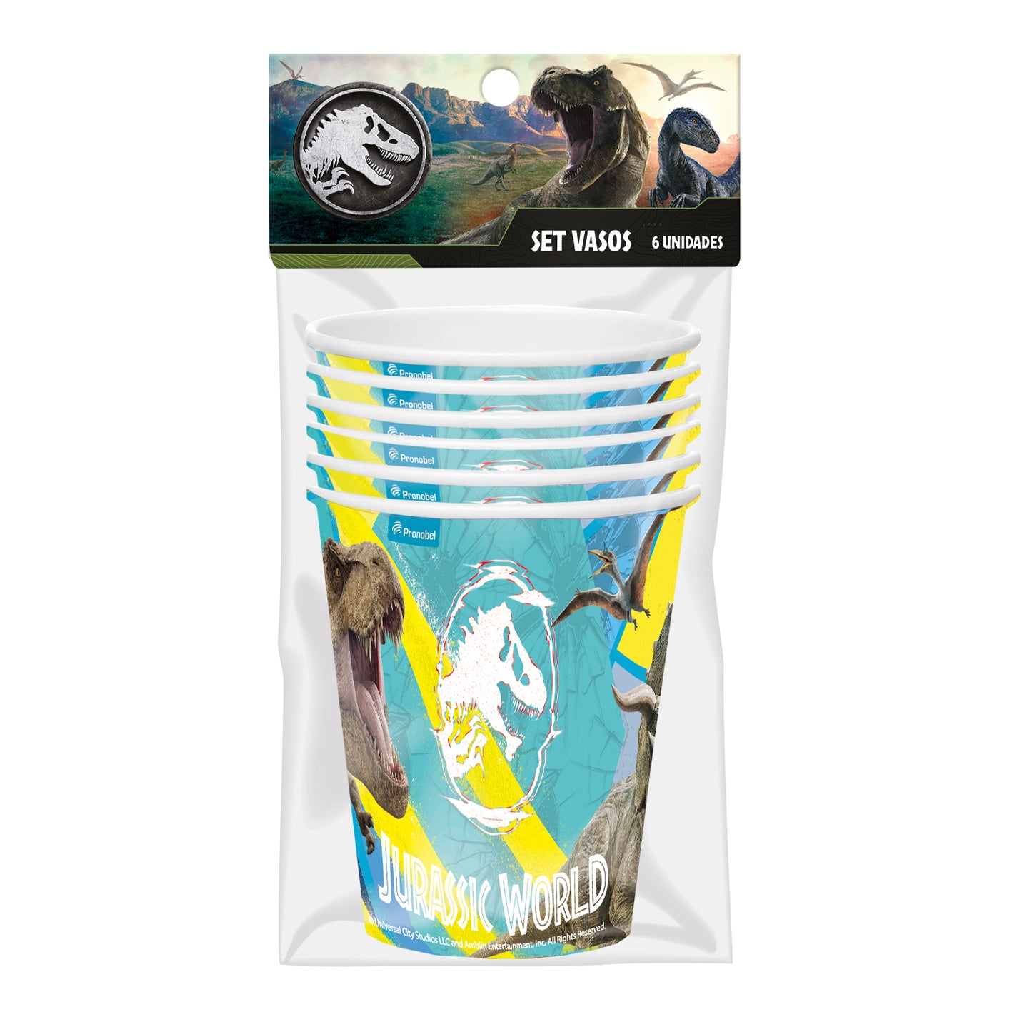 Set 6 Vasos Papel | Jurassic World