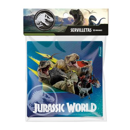 Set 6 Servilletas 33x33 cm | Jurassic World