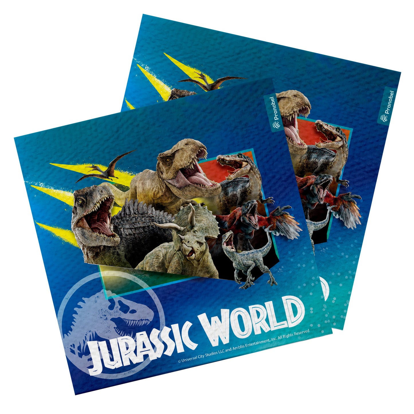 Set 6 Servilletas 33x33 cm | Jurassic World