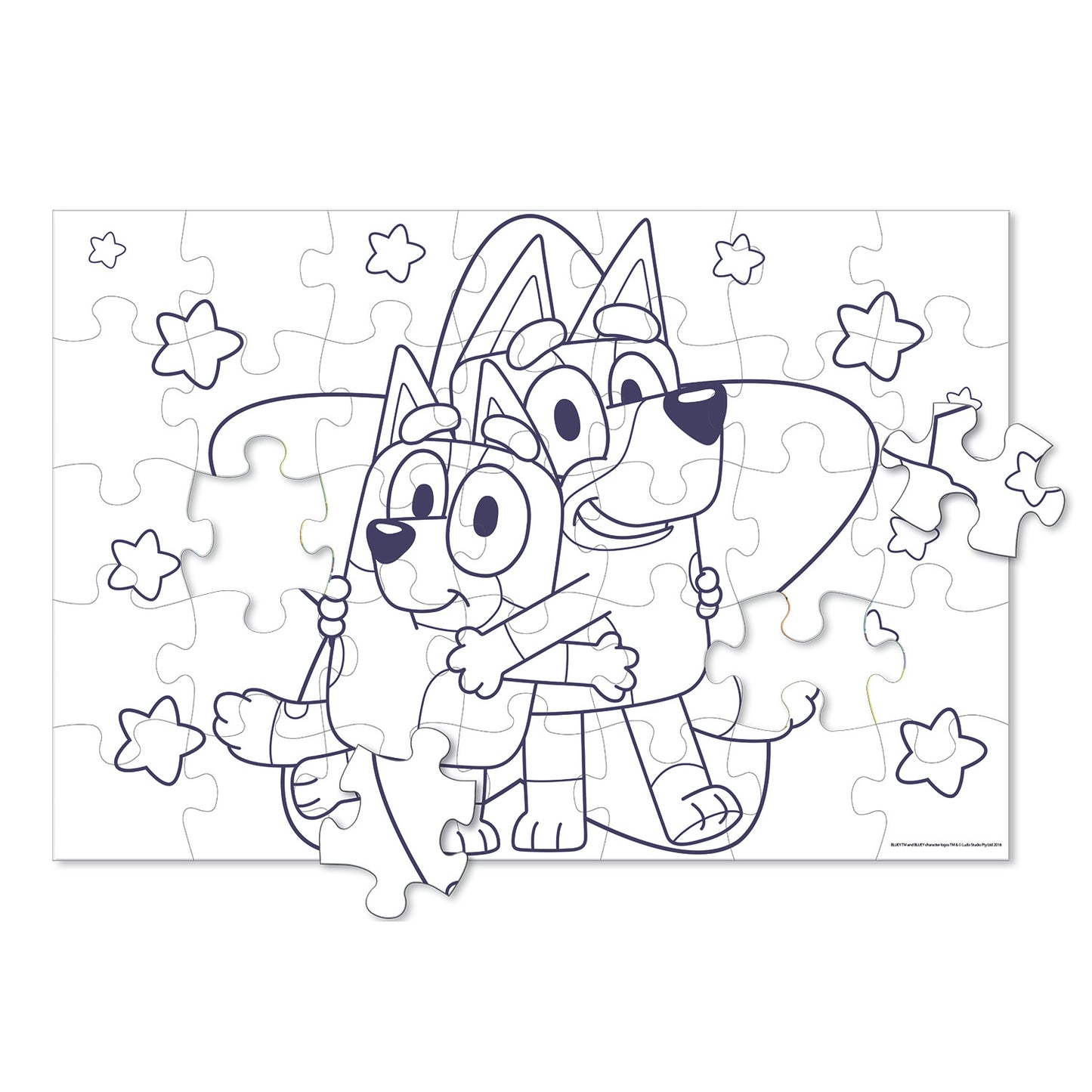 Puzzle 35 Piezas 2 En 1 Para Colorear | Bluey