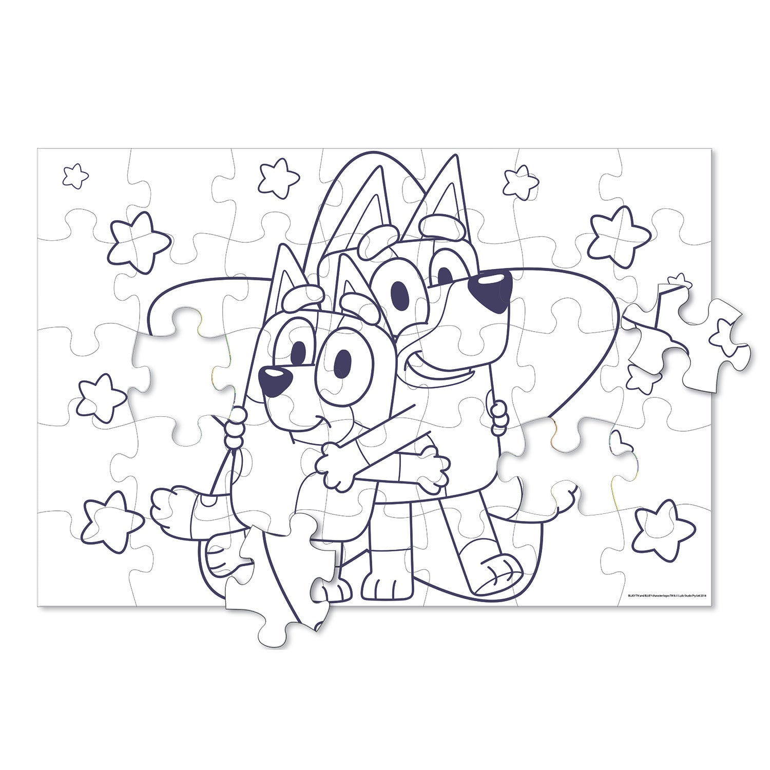 Puzzle 35 Piezas 2 En 1 Para Colorear | Bluey