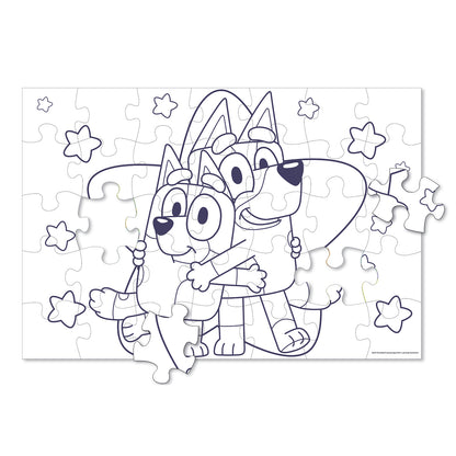 Puzzle 35 Piezas 2 En 1 Para Colorear | Bluey