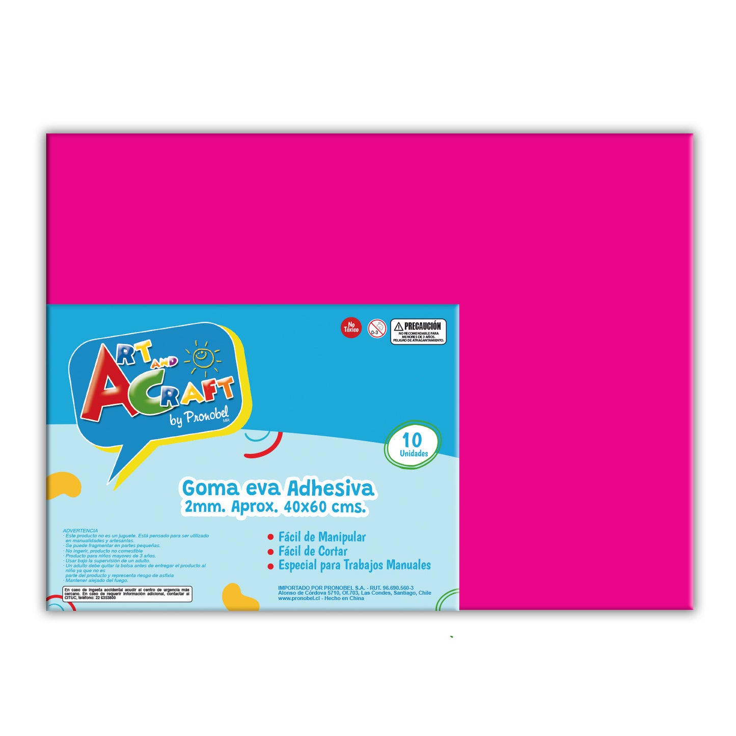 Goma Eva Adhesiva 40x60 cm 2 mm Rosa | Art & Craft