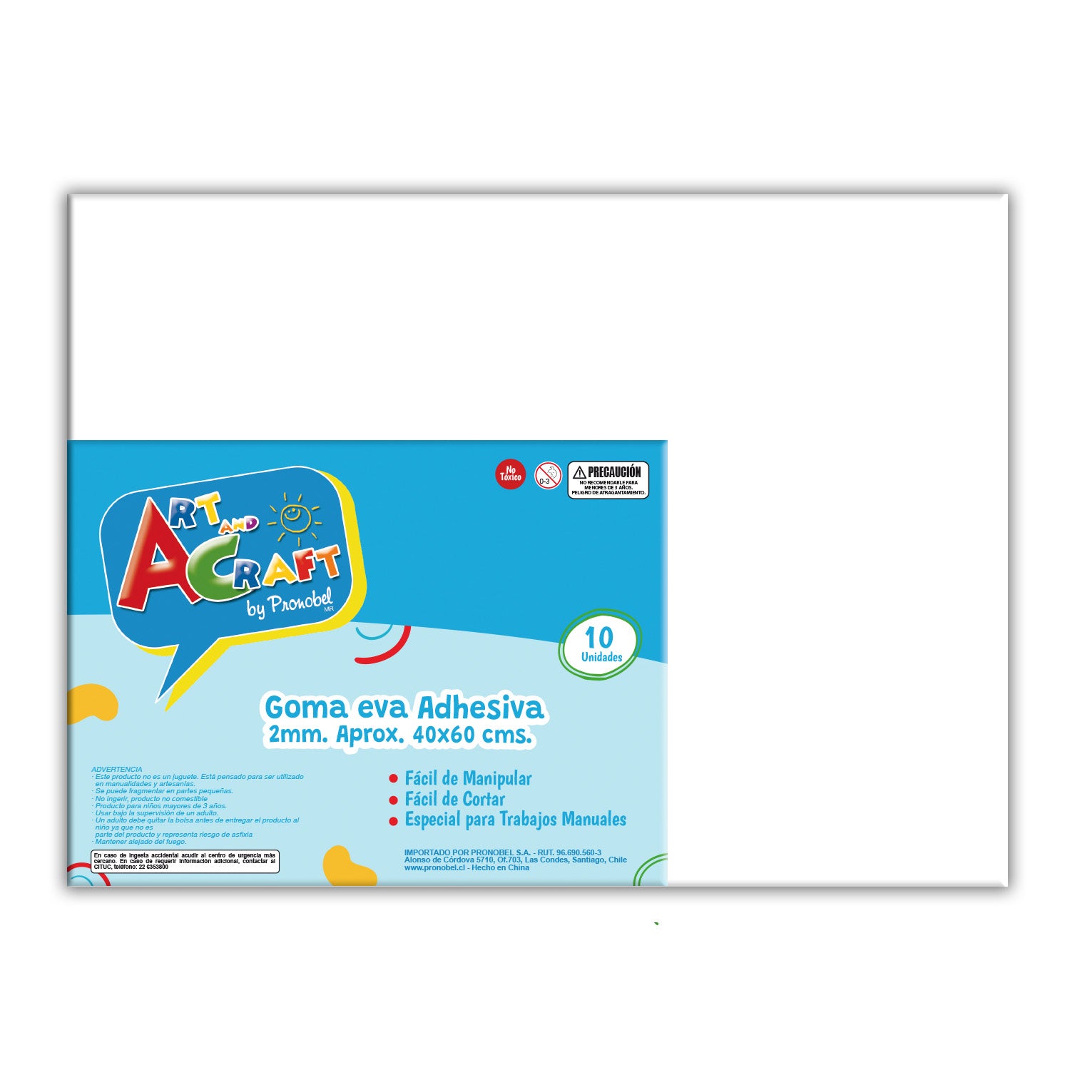 Goma Eva Adhesiva 40x60 cm 2 mm Blanco | Art & Craft
